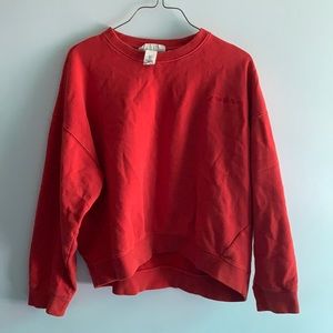 Red Embroidered Sweatshirt